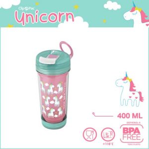 203-UNI กระบอกน้ำลายการ์ตูน Unicorn แดนมหัศจรรย์ สีชมพู